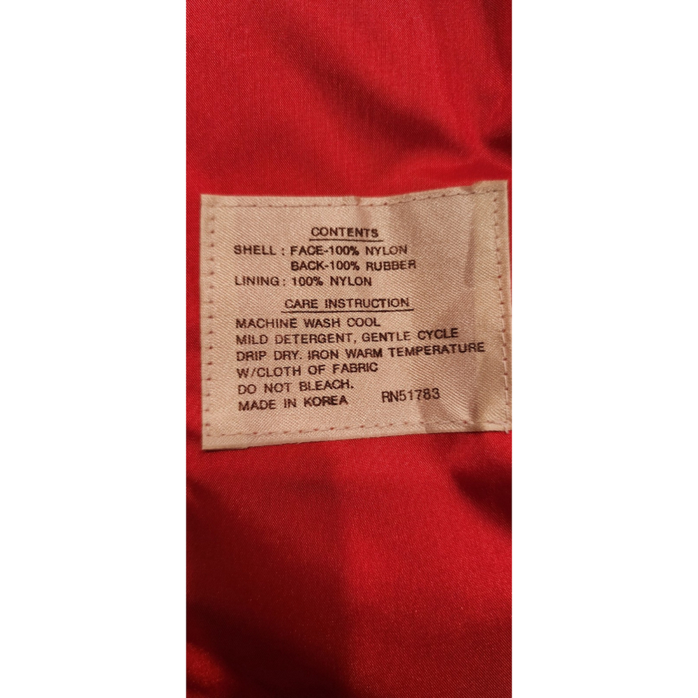 Vintage 80s Paris Sport Club Red Belted Long Nylon Trench Coat Women's 7/8 M - Picture 14 of 16